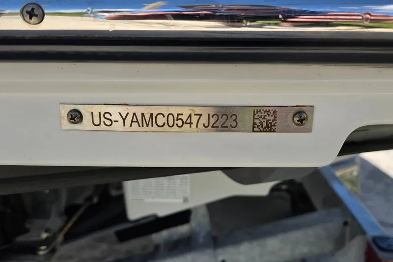 Slide: The Image of 2023 Yamaha Boats 222XD hull identification number plate with QR code. - 6