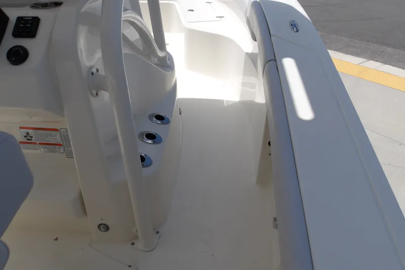 Slide: The Image of 2027 Mako 226 Center Console boat interior with sleek design and modern features. - 19