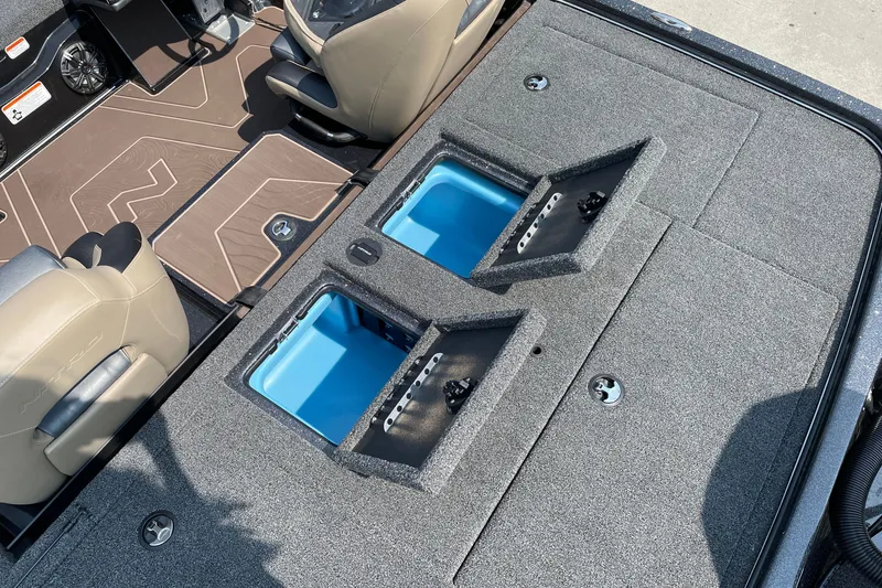 Slide: The Image of Interior view of 2027 Nitro Z19 XL boat with storage compartments and seating. - 17