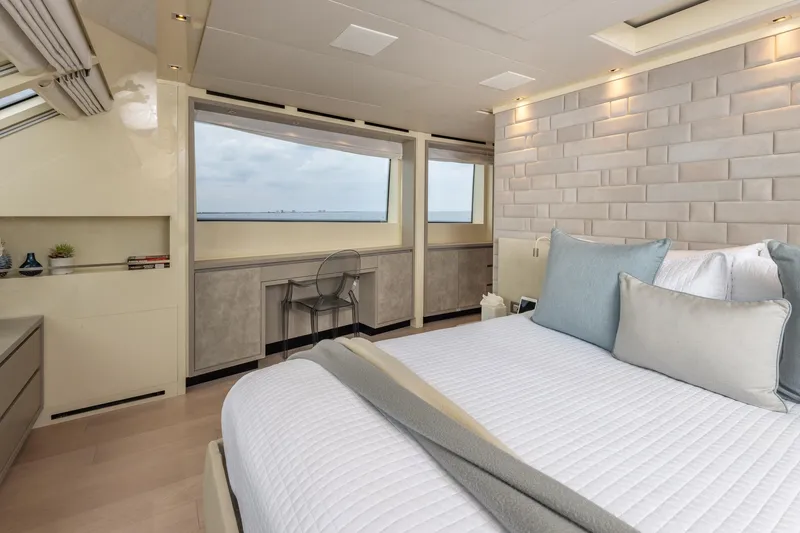 Slide: The Image of Luxurious bedroom interior of 2019 Sanlorenzo SD112 yacht with ocean view. - 35
