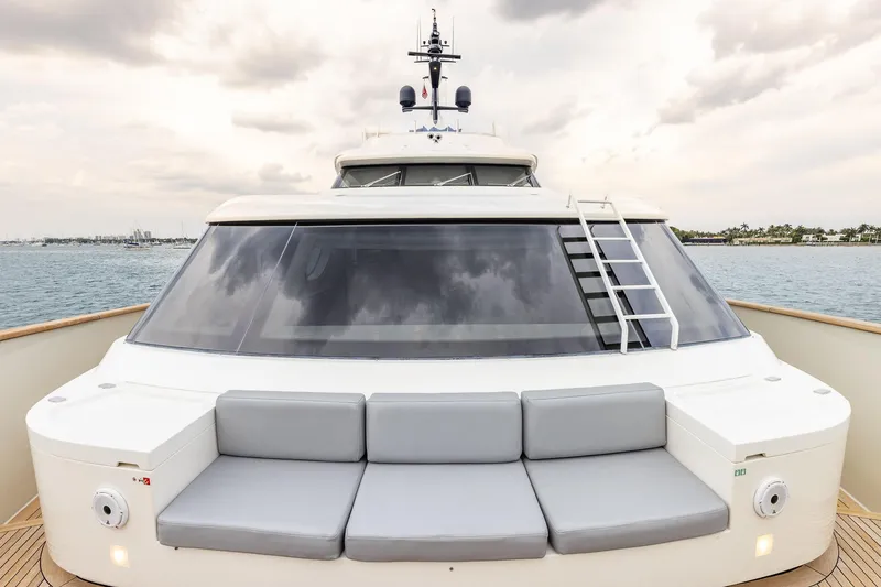 Slide: The Image of 2019 Sanlorenzo SD112 yacht with sleek design and spacious deck seating. - 42