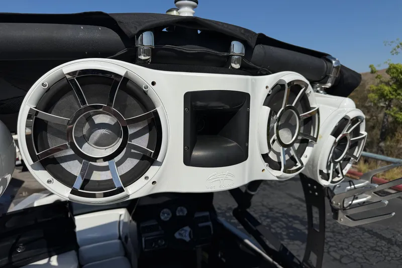 Slide: The Image of Speakers on a 2011 Axis A22 boat, featuring Wet Sounds audio system. - 17