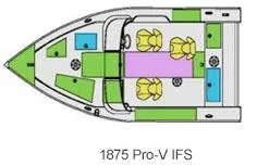 Slide: The Image of Manufacturer Provided Image: Top view of 2012 Lund 1875 Pro-V IFS fishing boat layout. - 19