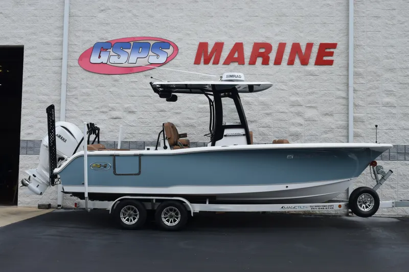The Image of 2024 Sea Hunt Ultra 239SE boat on trailer at GSPS Marine dealership. - 1