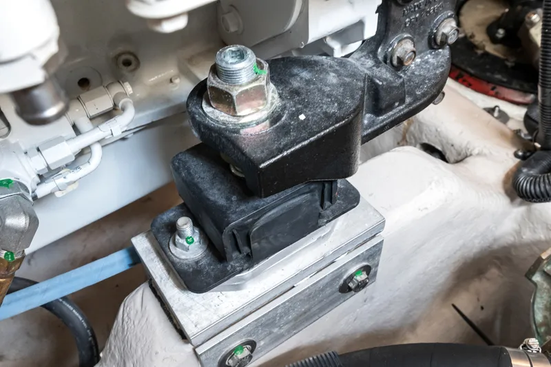 Slide: The Image of Engine mount detail of a 2013 Sea Ray 410 Sundancer boat. - 50