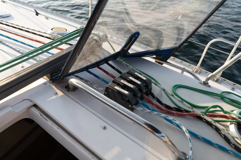 Slide: The Image of Sailing ropes and winches on a 2000 Catalina 400 MkII yacht deck. - 18