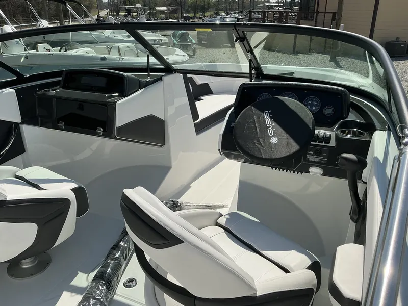 Slide: The Image of The image shows the cockpit of a Monterey M-22 boat with modern seating and controls. - 10