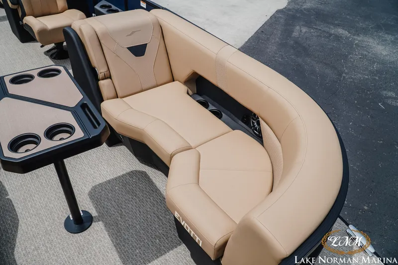 Slide: The Image of Luxurious seating on 2027 Evotti 523QL boat at Lake Norman Marina. - 16