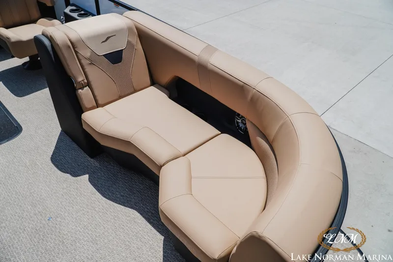 Slide: The Image of Luxurious beige seating on 2027 Evotti 521QL boat at Lake Norman Marina. - 16