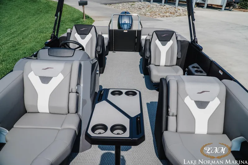 Slide: The Image of Luxurious interior of 2027 Evotti 521QL boat at Lake Norman Marina. - 14