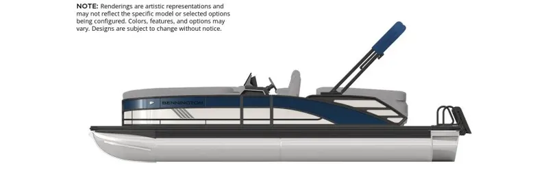 The Image of Bennington 22 MFB 2027: Sleek pontoon boat with modern design and comfortable seating. - 1