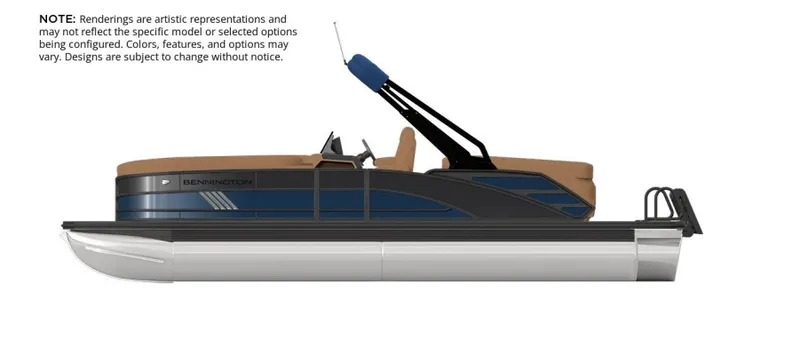 The Image of Bennington 24 MFB LUXE 2027: Luxurious pontoon boat with sleek design and modern amenities. - 1