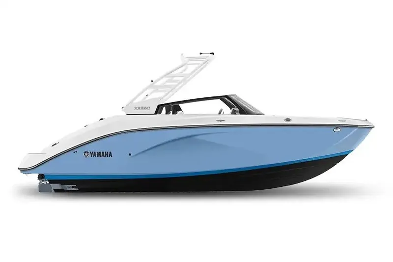 The Image of Manufacturer Provided Image: 2027 Yamaha Boats 222SD, sleek blue and white design, side view. - 0