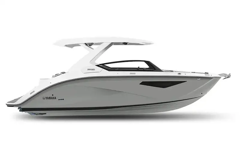 The Image of Manufacturer Provided Image: 2027 Yamaha Boats 295SD, sleek design, side view, white and gray color scheme. - 0