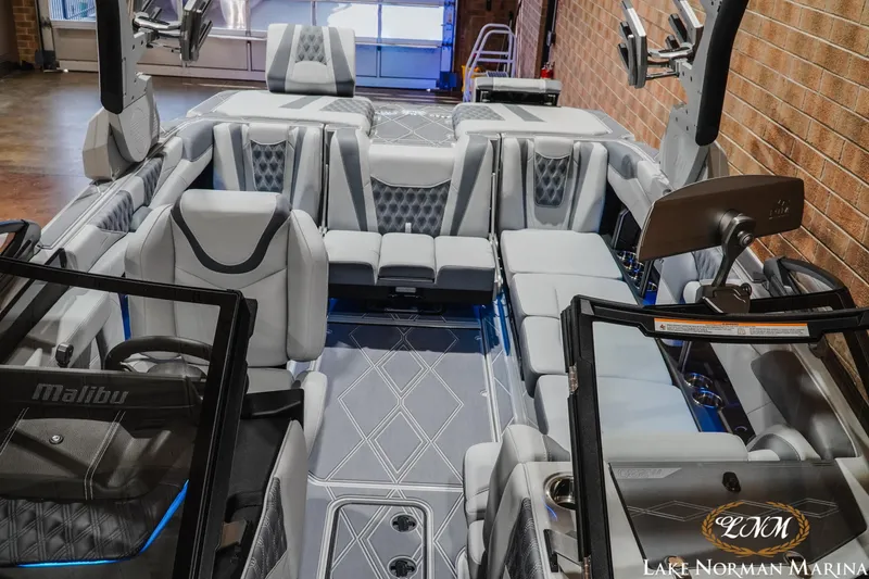 Slide: The Image of Luxurious interior of 2027 Malibu M230 boat at Lake Norman Marina. - 29