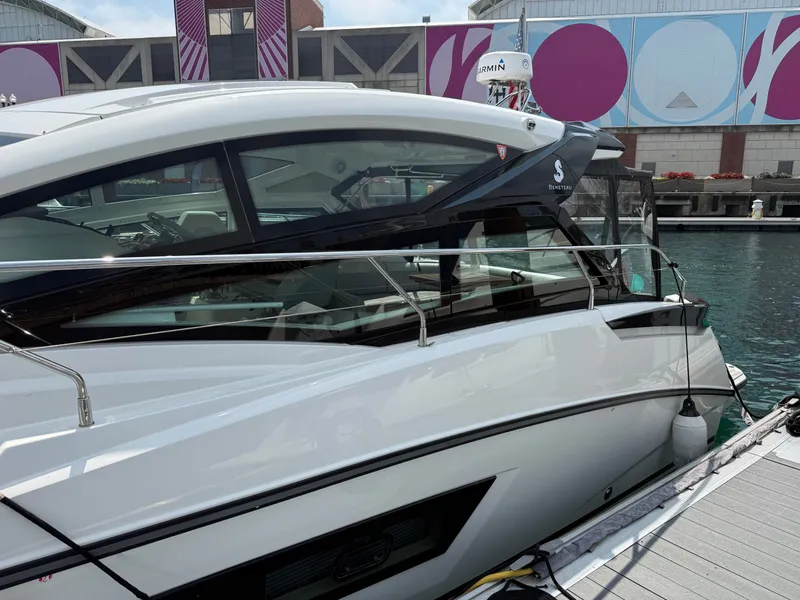 Slide: The Image of 2020 Beneteau Gran Turismo 40 docked, featuring sleek, modern design. - 2