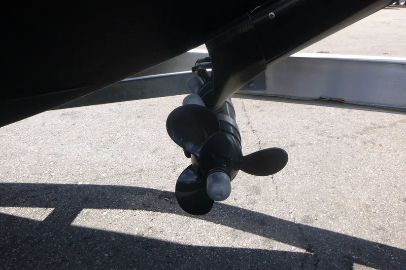 Slide: The Image of Propeller of a 2014 Monterey 288SS Super Sport boat on a trailer. - 21