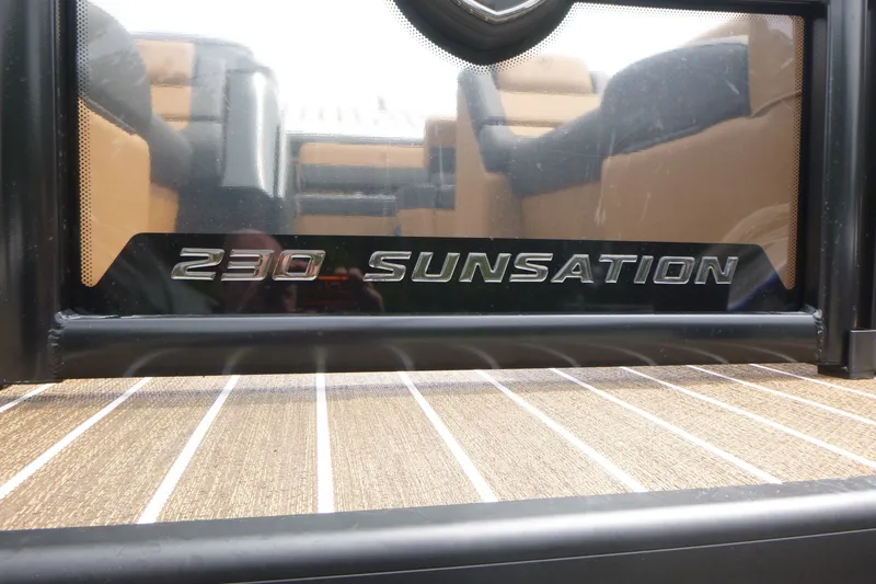 Slide: The Image of Premier 230 Sunsation RS - CL 2027 boat interior with logo detail. - 19