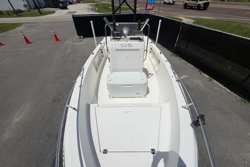 Slide: The Image of 2005 Sea Fox 197 Center Console boat for sale, parked on pavement. - 31