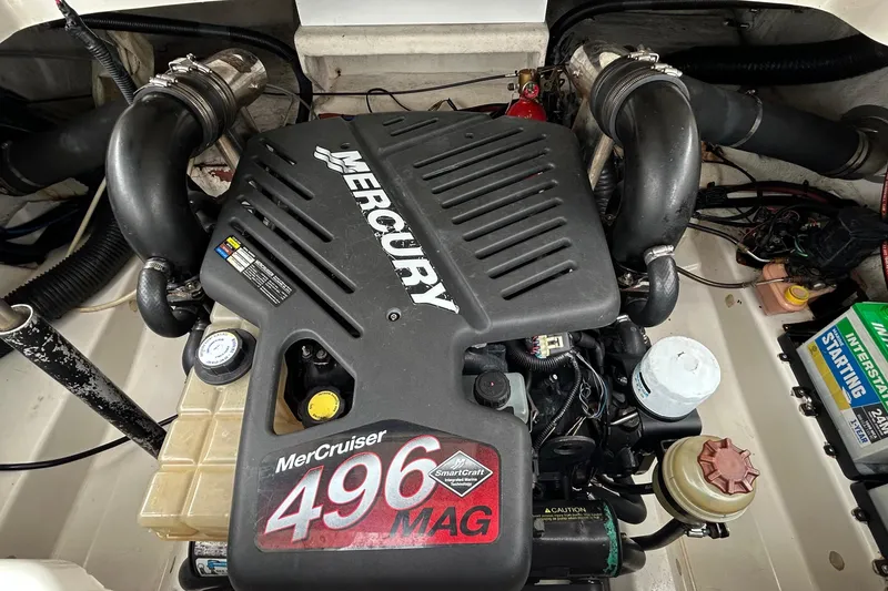 Slide: The Image of Mercury MerCruiser 496 MAG motor in 2005 Sea Ray SLX 280 boot. - 35