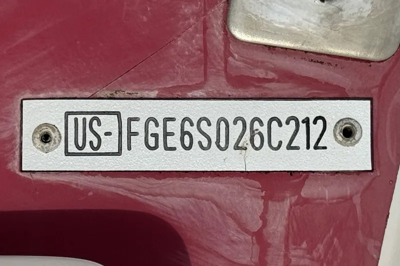 Slide: The Image of Hull identification number on a 2012 Cobalt 262 WSS boat. - 48