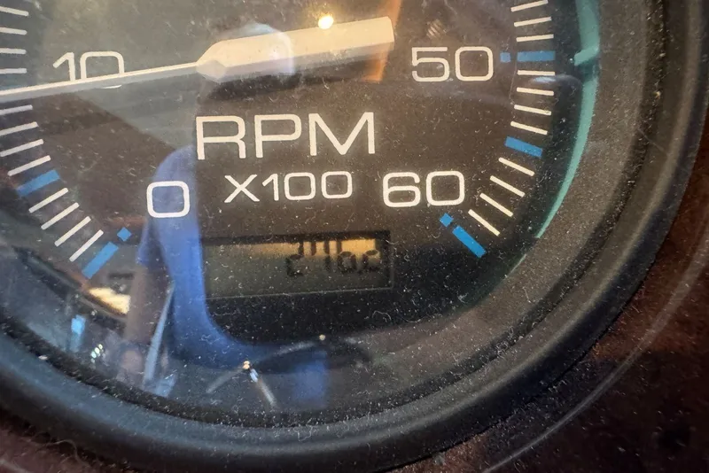 Slide: The Image of Close-up of a 2005 Sumerset boat tachometer showing RPM gauge. - 41