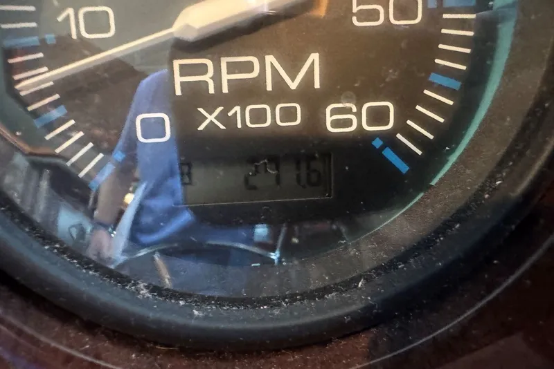 Slide: The Image of Close-up of a Sumerset 2005 RPM gauge displaying 2716 RPM. - 42