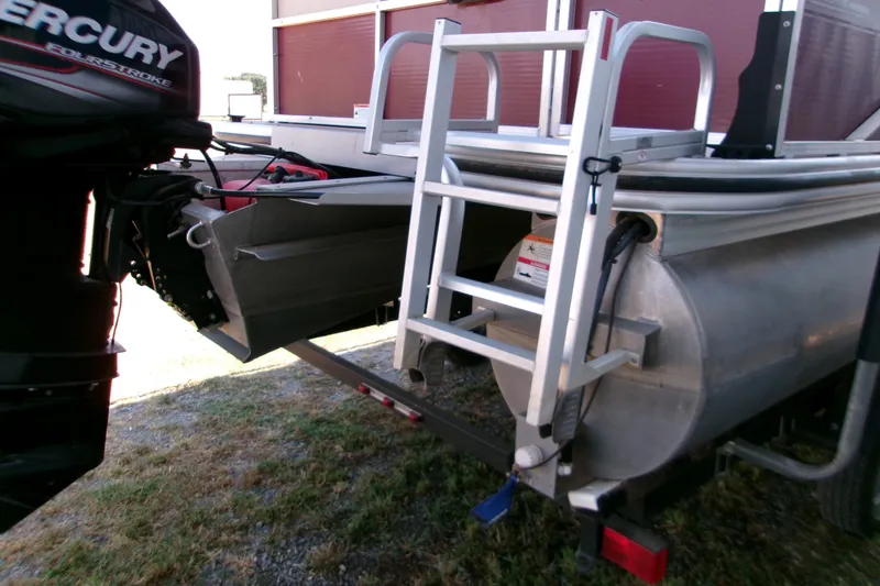 Slide: The Image of 2017 Lowe Ultra 162 Fish & Cruise boat with Mercury outboard motor and ladder. - 14