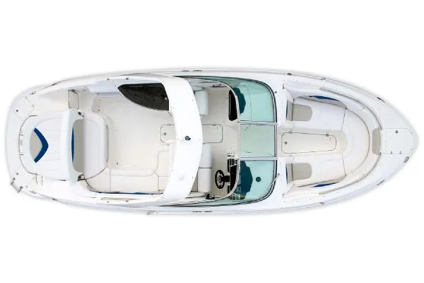 Slide: The Image of Manufacturer Provided Image: Top view of a 2013 Chaparral 287 SSX boat with white and blue interior. - 36