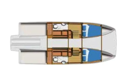 Slide: The Image of Manufacturer Provided Image: 2023 Aquila 36 Sport boat layout with cabins and amenities. - 28