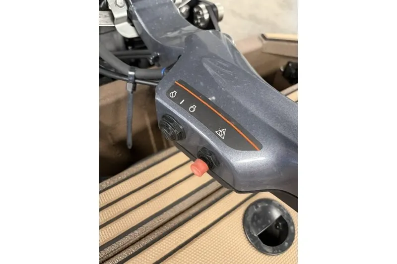 Slide: The Image of Control panel of 2027 Xpress X18DB boat with buttons and indicators. - 15