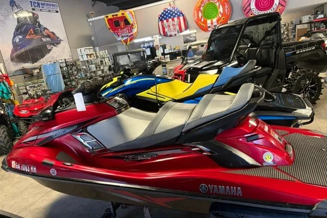 Slide: The Image of 2014 Yamaha WaveRunner FX Cruiser HO in showroom with other recreational vehicles. - 3