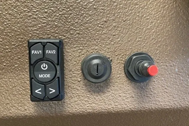 Slide: The Image of Control panel of 2026 Xpress Bayou 180CC with buttons and switches. - 9