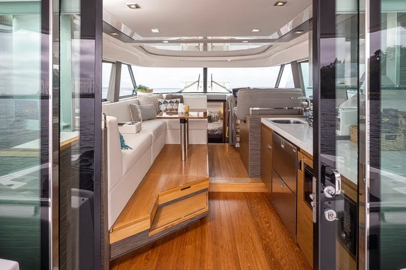 Slide: The Image of Luxurious interior of 2019 Tiara Yachts C44 Coupe with elegant seating and modern amenities. - 4