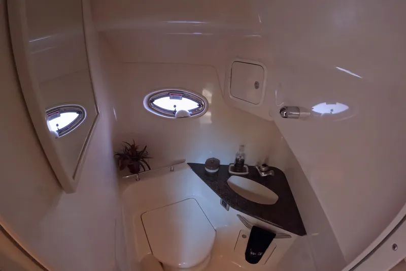 Slide: The Image of Luxurious bathroom interior of 2007 Sea Ray 44 Sundancer yacht with modern amenities. - 49