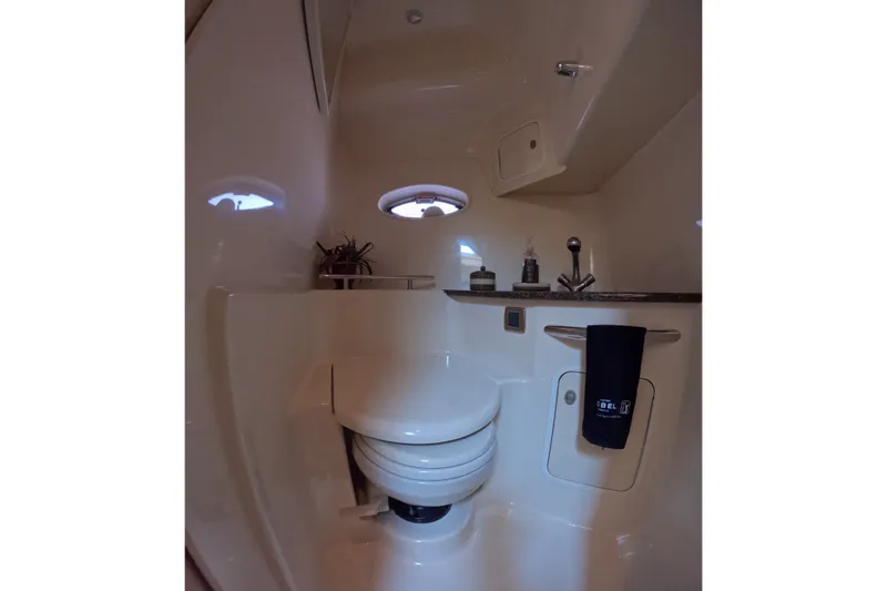 Slide: The Image of Luxurious bathroom interior of 2007 Sea Ray 44 Sundancer yacht with modern fixtures. - 48