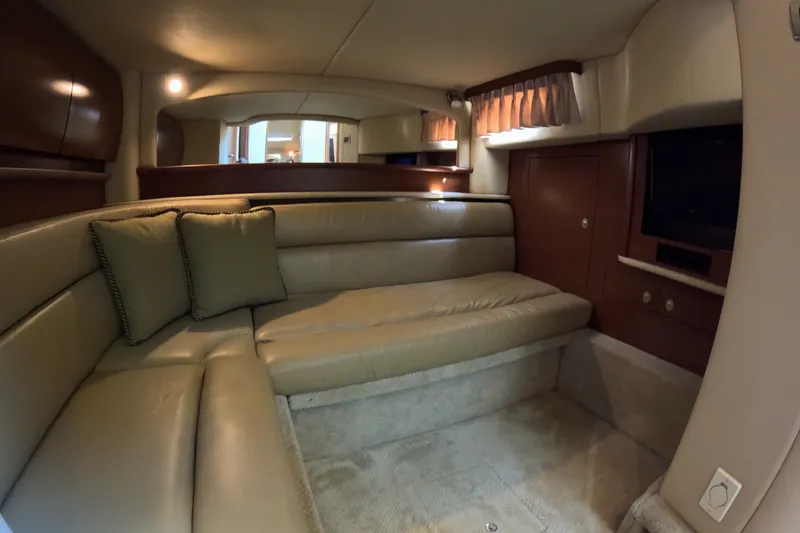Slide: The Image of Luxurious interior of 2007 Sea Ray 44 Sundancer yacht with plush seating and elegant design. - 43