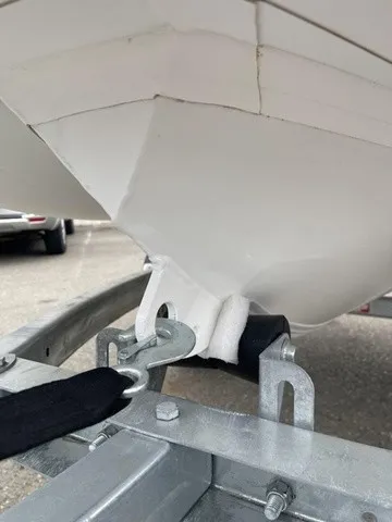 Slide: The Image of Close-up of the bow of a Zodiac Nomad Rib Alu 2.7 on a trailer. - 12