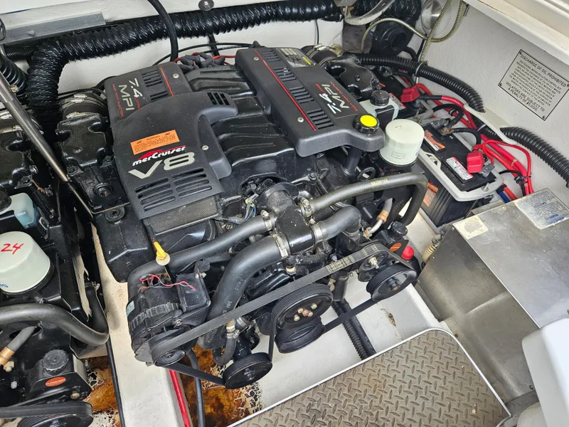 Slide: The Image of Engine compartment of a 1998 Formula 330 Sun Sport with a MerCruiser V8 engine. - 16