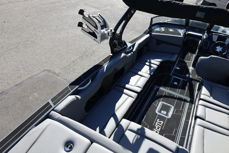 Slide: The Image of 2022 Supreme ZS252 boat interior with sleek seating and modern design. - 27