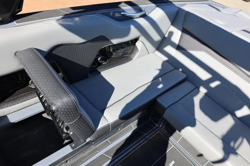 Slide: The Image of 2022 Supreme ZS252 boat interior with sleek gray seating and modern design. - 38