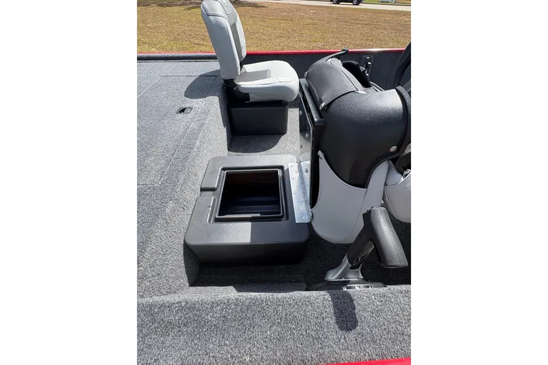 Slide: The Image of Interior of 2027 Tracker Bass Tracker Classic XL boat with seating and storage compartment. - 16