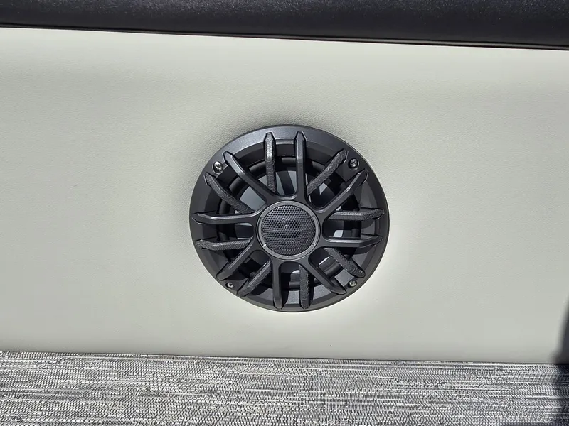 Slide: The Image of A speaker is integrated into the interior paneling of a boat. - 13