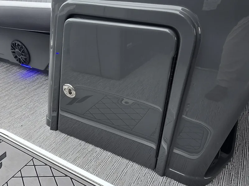 Slide: The Image of The 2027 Starcraft EXS 3 Q DH features a glossy gray door with a round handle. - 23