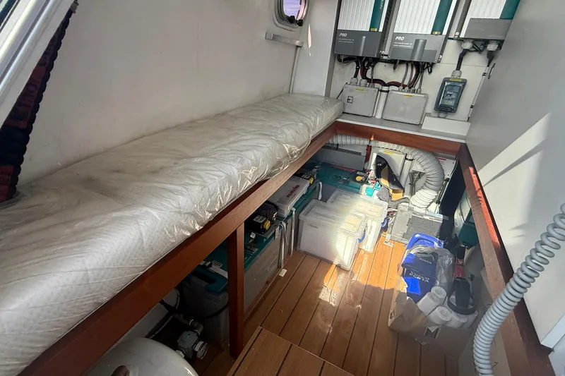 Slide: The Image of Engine room of 2021 Elling E6 yacht with equipment and storage. - 100