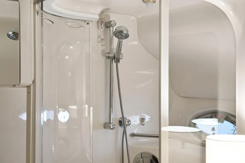 Slide: The Image of Luxurious bathroom shower in 2003 Sea Ray 450 Express Bridge yacht. - 63