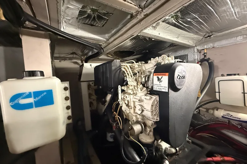 Slide: The Image of Engine room of 2007 Sea Ray 40 Motor Yacht with Cummins Marine components. - 104