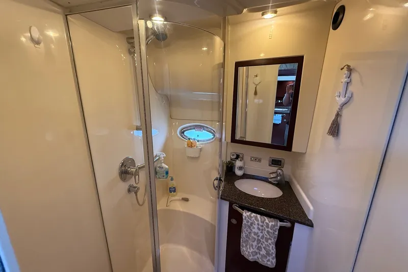 Slide: The Image of Luxurious bathroom in 2007 Sea Ray 40 Motor Yacht with shower and vanity. - 71