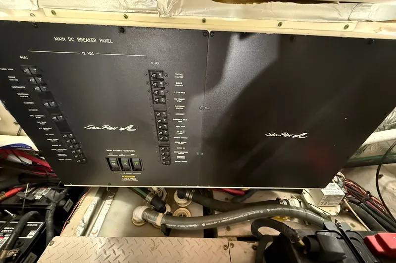 Slide: The Image of Main DC breaker panel of 2007 Sea Ray 40 Motor Yacht in engine room. - 98