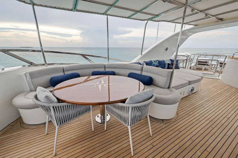 Slide: The Image of Luxurious deck seating on 2007 Benetti 120 Classic yacht with ocean view. - 51